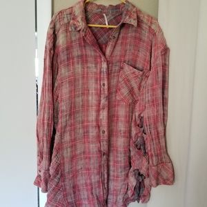 Free People Flannel Dress Oversized